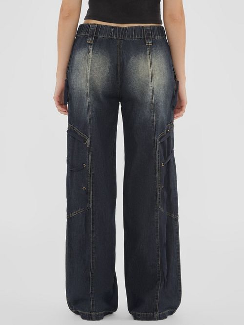 Guess Originals Cargo Lace-Up Jeans Albastri | GUESS-SN27403