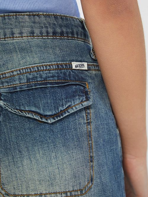Guess Originals Denim Cargo Capris Albastri | GUESS-SN26504