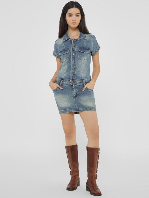 Guess Originals Denim Dress Albastri | GUESS-SN26754
