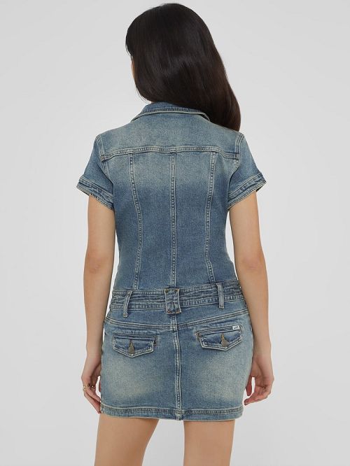 Guess Originals Denim Dress Albastri | GUESS-SN26754