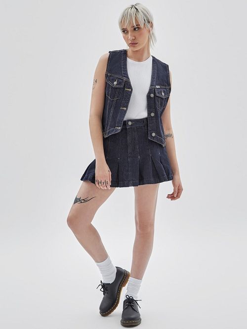 Guess Originals Denim Tennis Skirt Albastri | GUESS-SN26512
