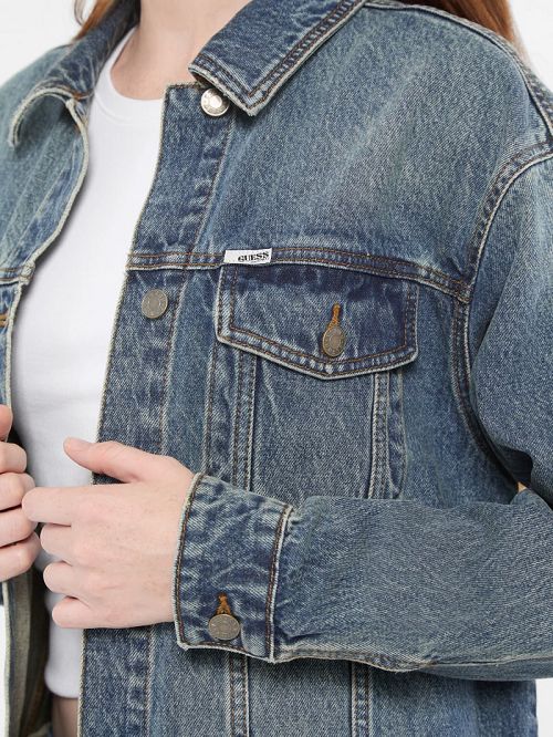 Guess Originals Denim Trucker Coat Albastri | GUESS-SN27906