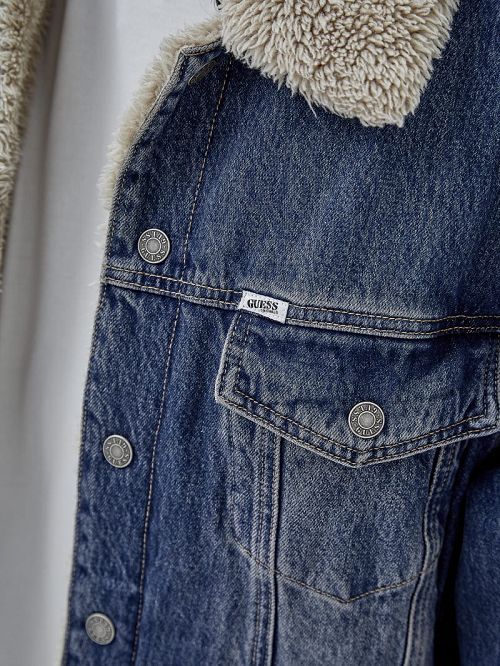 Guess Originals Denim Trucker Jacket Albastri | GUESS-SN30767