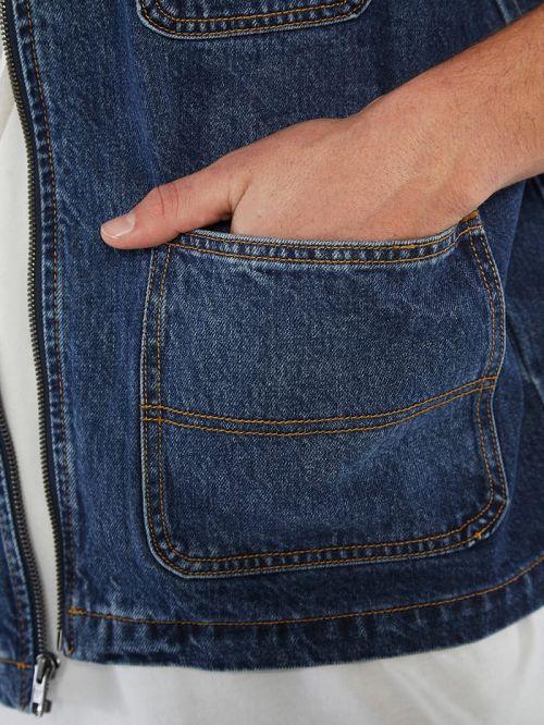 Guess Originals Denim Vest Albastri | GUESS-SN30841