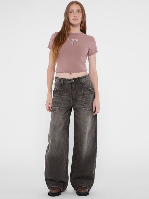Guess Originals Double Pocket Wide-Leg Jeans Negrii | GUESS-SN26530