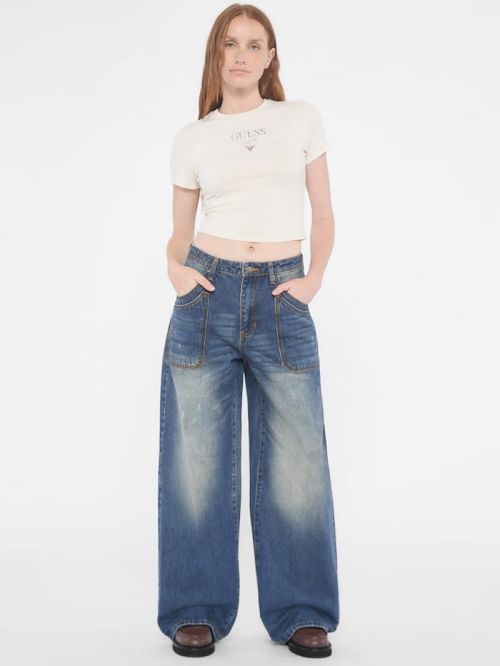 Guess Originals Double Pocket Wide-Leg Jeans Albastri | GUESS-SN26551