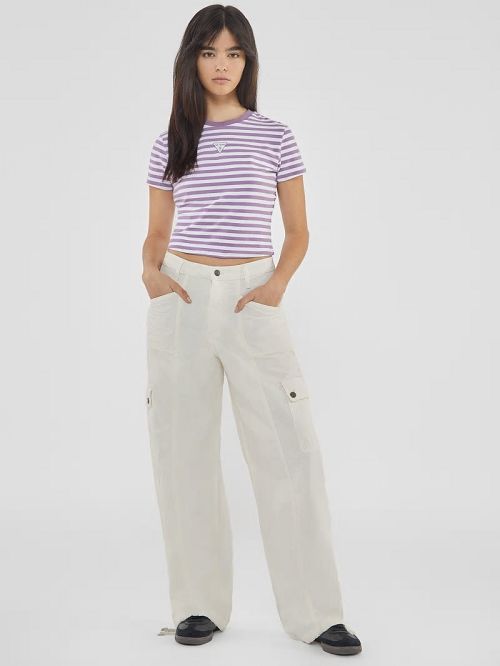 Guess Originals Eco Striped Baby Tee Violet | GUESS-SN27229