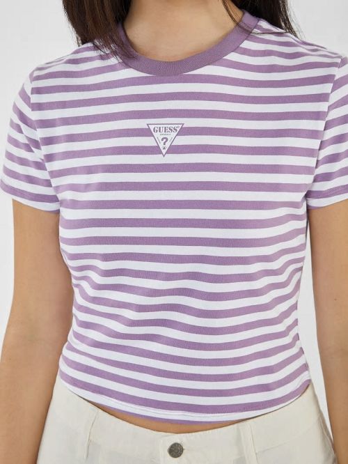 Guess Originals Eco Striped Baby Tee Violet | GUESS-SN27229