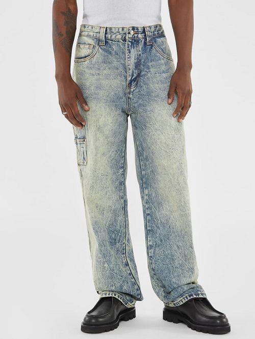 Guess Originals Faded Denim Carpenter Jeans Albastri | GUESS-SN30344