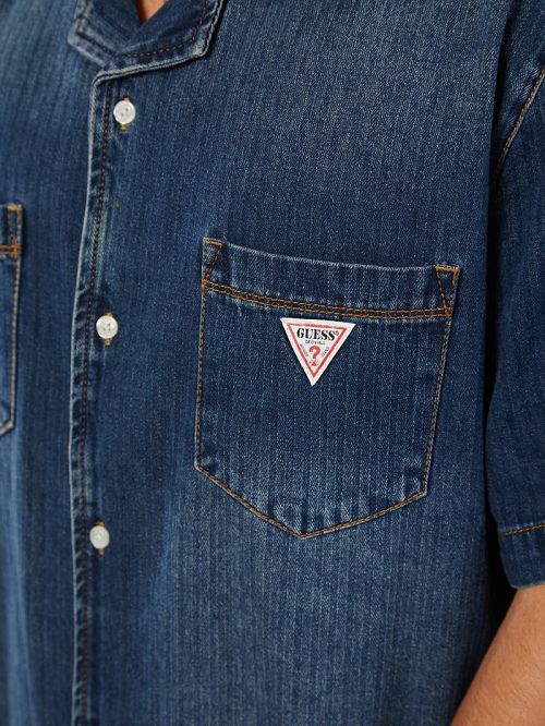 Guess Originals Herringbone Denim Shirt Albastri | GUESS-SN31128