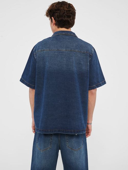 Guess Originals Herringbone Denim Shirt Albastri | GUESS-SN31128