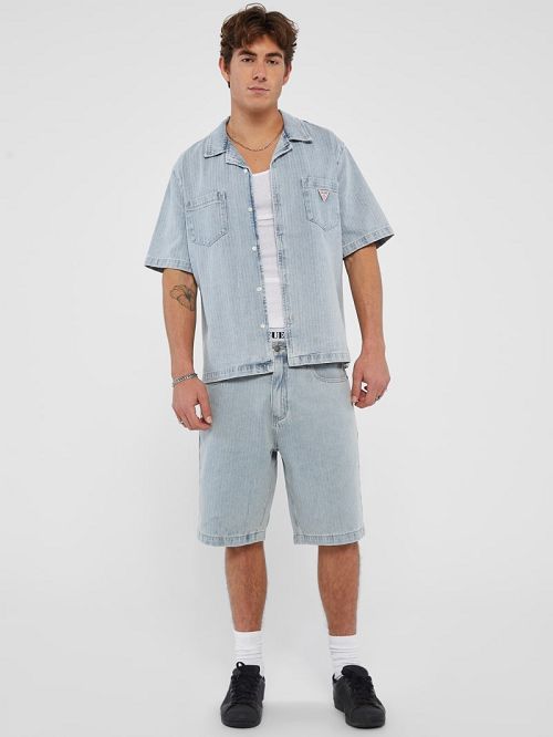 Guess Originals Herringbone Denim Shorts Albastri | GUESS-SN30368