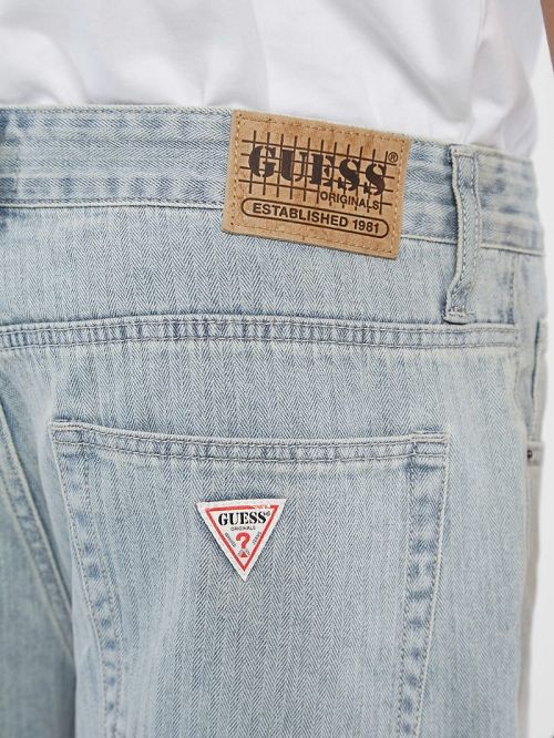 Guess Originals Herringbone Denim Shorts Albastri | GUESS-SN30368