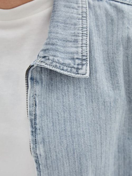Guess Originals Herringbone Zip Denim Jacket Albastri | GUESS-SN30722