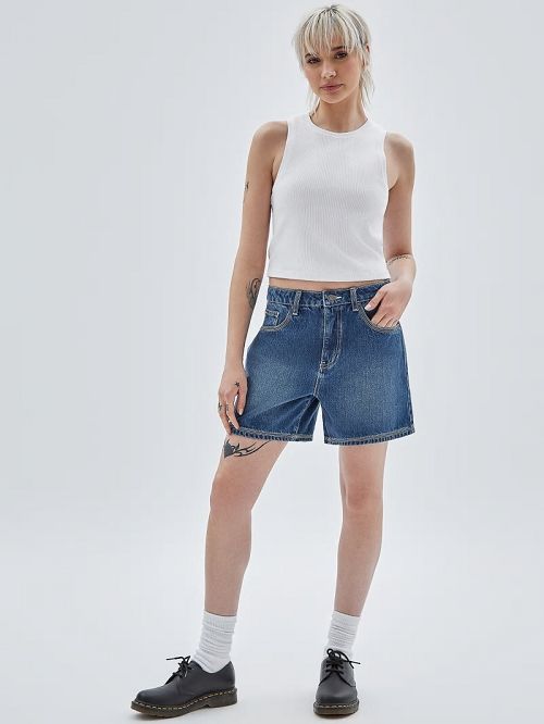 Guess Originals Kit Boyfriend Shorts Albastri | GUESS-SN28092