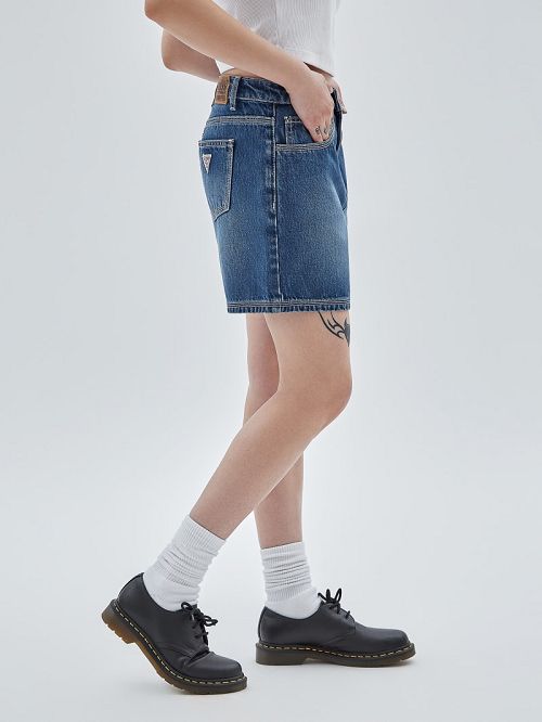 Guess Originals Kit Boyfriend Shorts Albastri | GUESS-SN28092