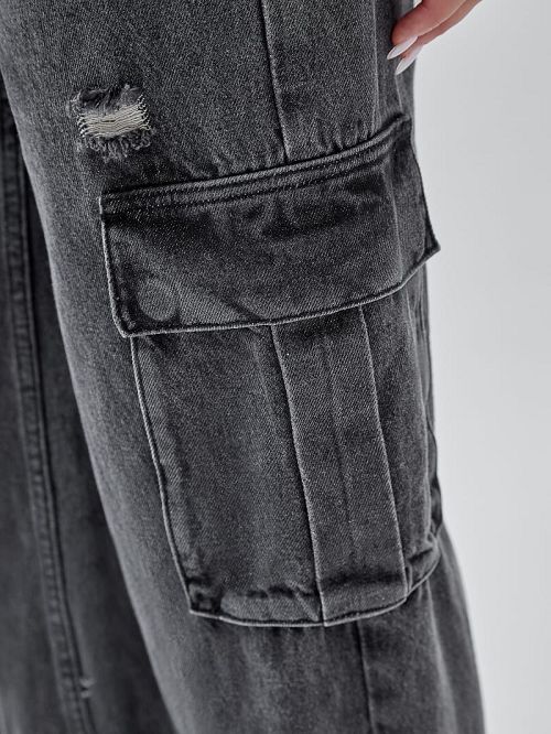 Guess Originals Kit Cargo Distressed Jeans Negrii | GUESS-SN28267