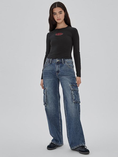 Guess Originals Kit Cargo Jeans Albastri | GUESS-SN28214
