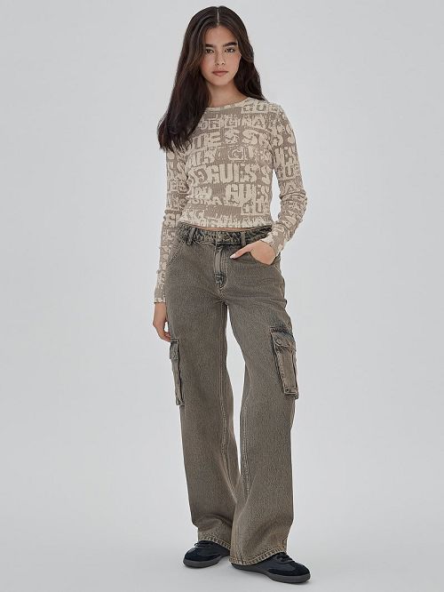 Guess Originals Kit Cargo Jeans Maro | GUESS-SN26583