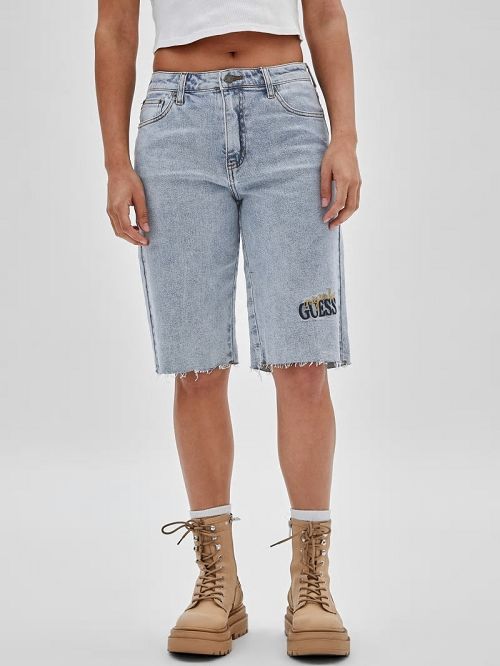 Guess Originals Kit Denim Bermuda Shorts Albastri | GUESS-SN28112