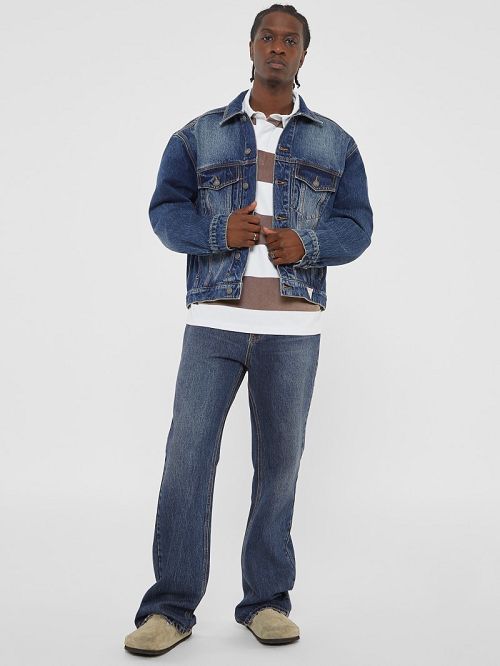 Guess Originals Kit Denim Trucker Jacket Albastri | GUESS-SN27908