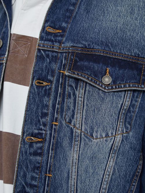 Guess Originals Kit Denim Trucker Jacket Albastri | GUESS-SN27908