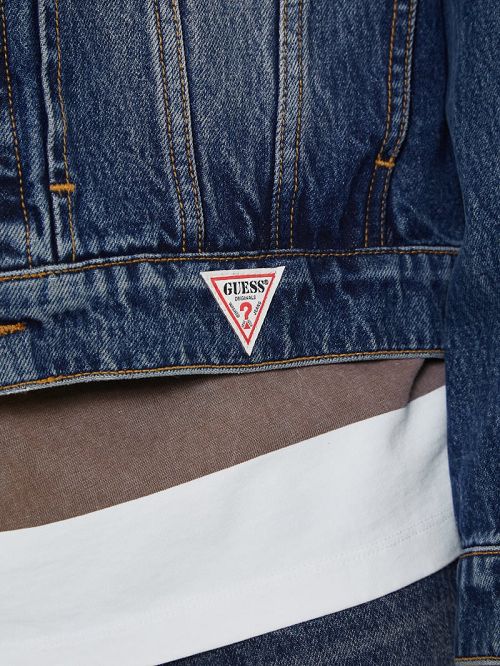 Guess Originals Kit Denim Trucker Jacket Albastri | GUESS-SN27908