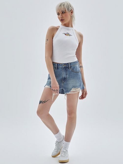 Guess Originals Kit Destroyed Denim Shorts Albastri | GUESS-SN26547