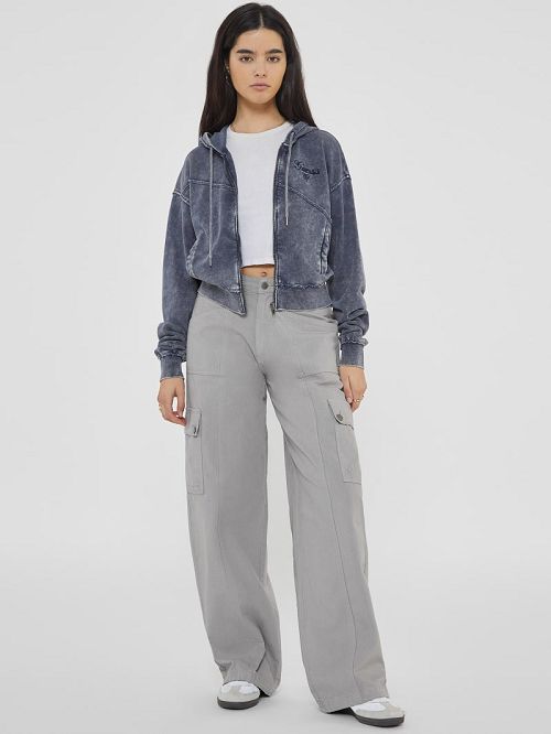 Guess Originals Panel Washed Hoodie Albastri | GUESS-SN27909