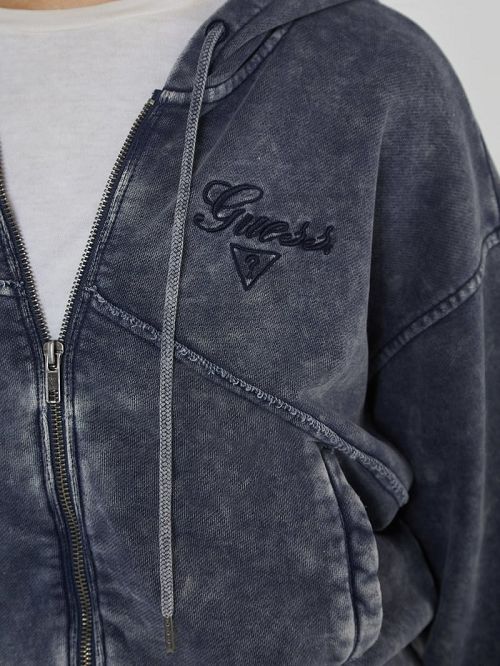 Guess Originals Panel Washed Hoodie Albastri | GUESS-SN27909