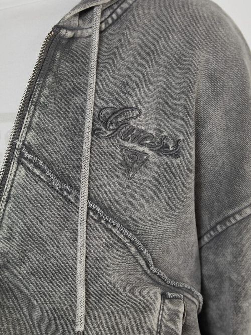 Guess Originals Panel Washed Hoodie Negrii | GUESS-SN27975