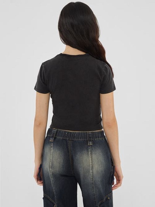 Guess Originals Star Stud Baby Tee Negrii | GUESS-SN27237