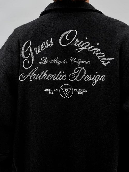 Guess Originals Wool-Blend Varsity Jacket Negrii | GUESS-SN30776