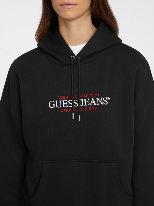 Guess Oversized American Tradition Hoodie Negrii | GUESS-SN27677