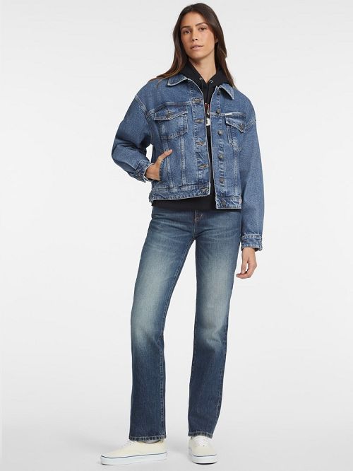 Guess Oversized Denim Trucker Jacket Albastri | GUESS-SN27889