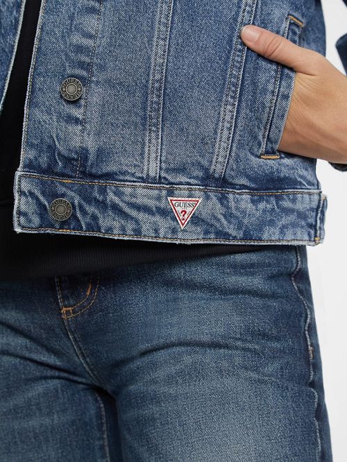 Guess Oversized Denim Trucker Jacket Albastri | GUESS-SN27889