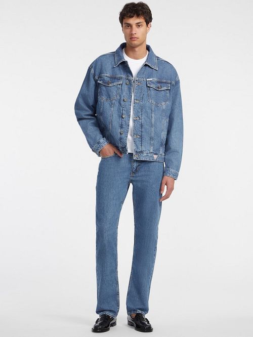 Guess Oversized Denim Trucker Jacket Albastri | GUESS-SN30817