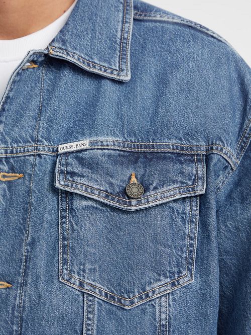 Guess Oversized Denim Trucker Jacket Albastri | GUESS-SN30817