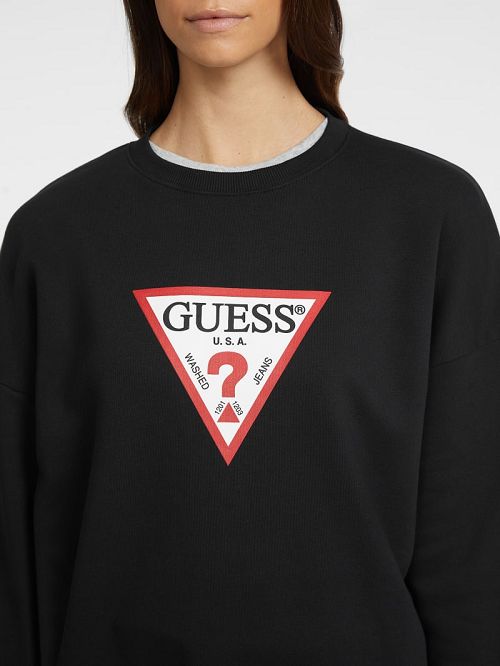 Guess Oversized Iconic Sweatshirt Negrii | GUESS-SN27769