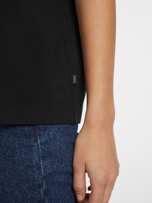 Guess Oversized Mixed Logo Tee Negrii | GUESS-SN27055