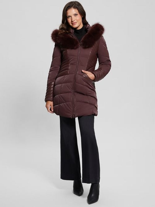 Guess Oxana Hooded Puffer Coat Rosii | GUESS-SN27921
