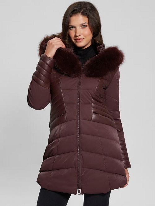 Guess Oxana Hooded Puffer Coat Rosii | GUESS-SN27921