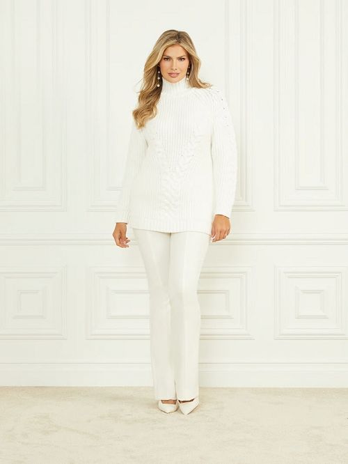 Guess Ozuna Oversized Sweater Albi | GUESS-SN27703