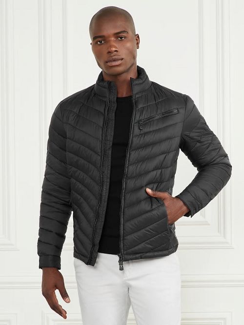 Guess Padded Chevron Jacket Negrii | GUESS-SN30792