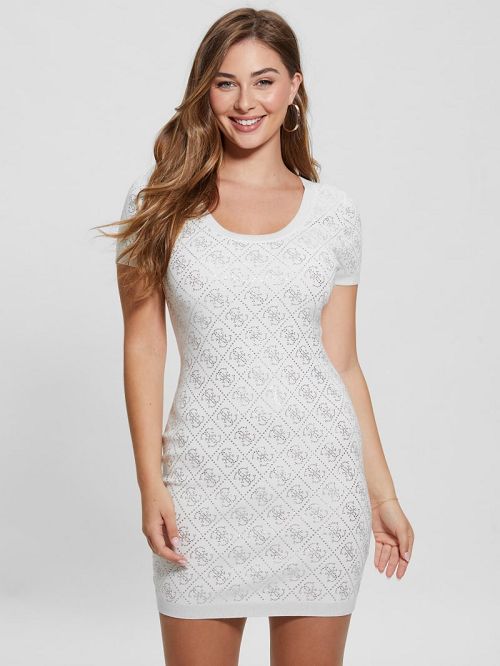 Guess Paige Quattro Rhinestone Dress Albi | GUESS-SN26949