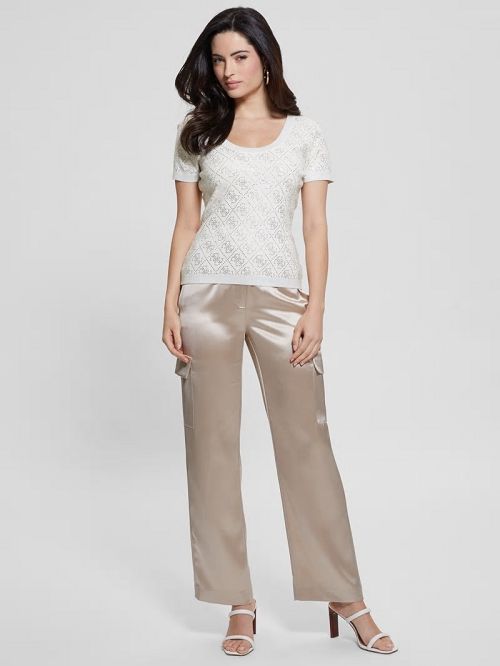 Guess Paige Quattro Rhinestone Top Albi | GUESS-SN27636