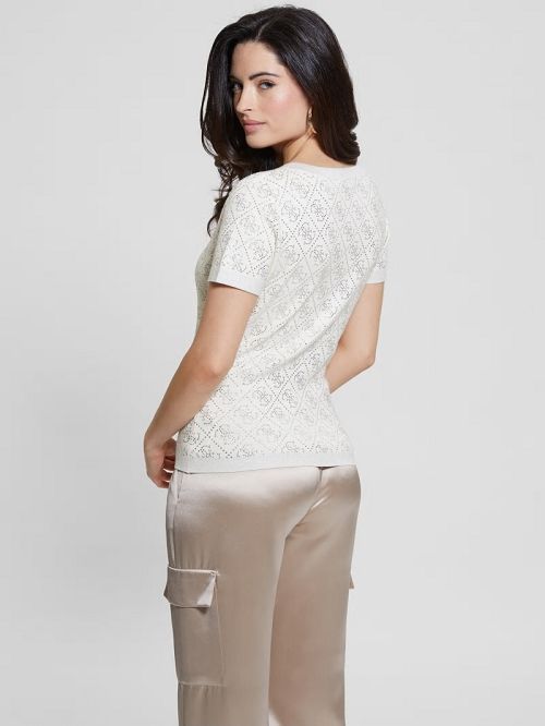 Guess Paige Quattro Rhinestone Top Albi | GUESS-SN27636
