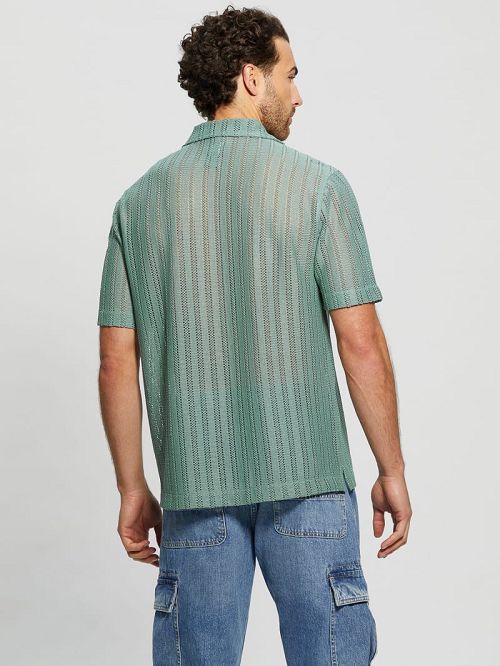 Guess Panama Knit Shirt Albastri | GUESS-SN31240