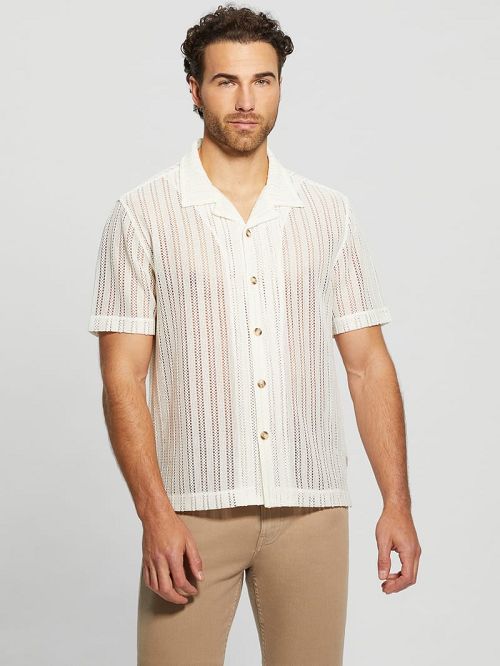 Guess Panama Knit Shirt Albi | GUESS-SN31118