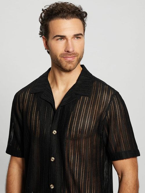 Guess Panama Knit Shirt Negrii | GUESS-SN31241